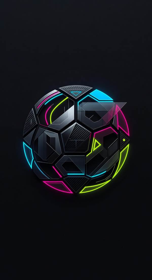 Cyberpunk style abstract football emblem