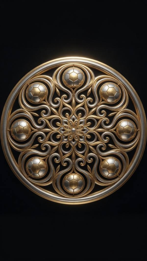 Gilded Spiral — 4K football phone wallpaper