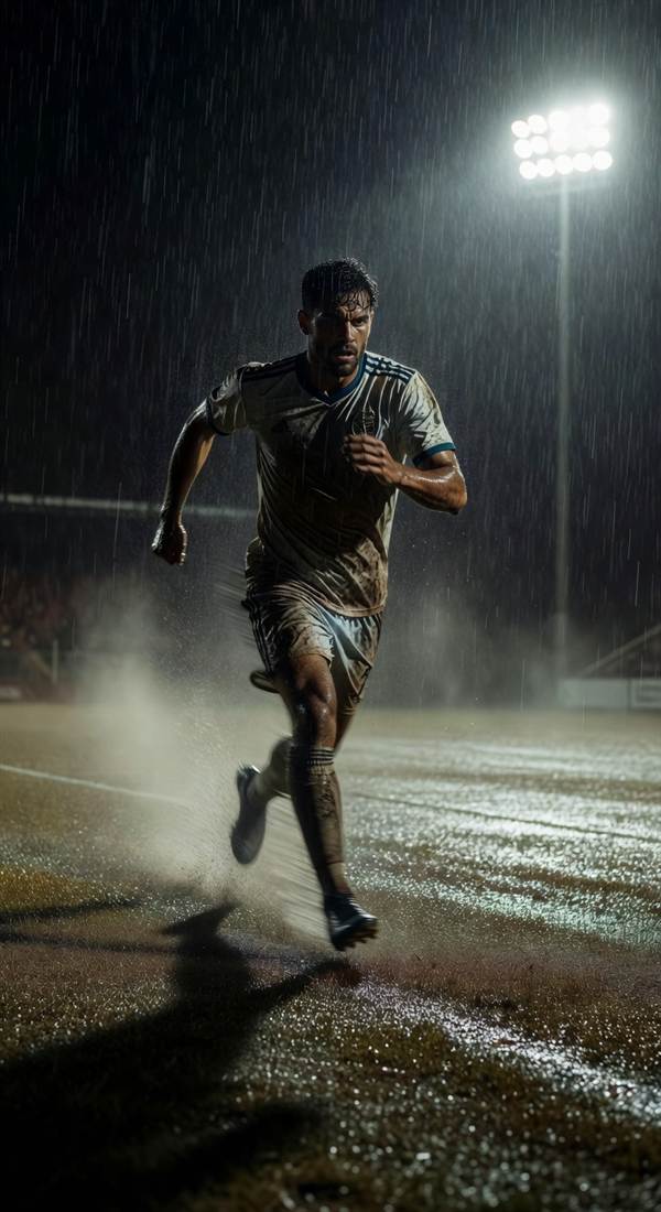 Storm Sprint — 4K football phone wallpaper